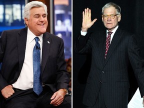 Jay Leno and David Letterman (REUTERS file photos)