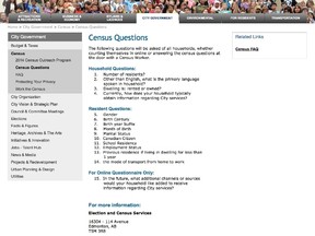 Screen grab from edmonton.ca/census