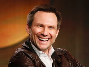 Actor Christian Slater talks about ABC's "Mind Games" during the Winter 2014 TCA presentations in Pasadena, California, January 17, 2014. REUTERS/Lucy Nicholson