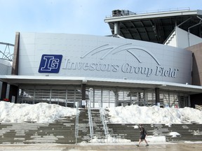Investors Group Field in Winnipeg, Man. is shown Tuesday, April 8, 2014. Some suites at the field have suffered water damage. (Brian Donogh/Winnipeg Sun)
