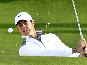 Rory McIlroy hits the ball during a practice round on Tuesday in Augusta. The 25-year-old enters his sixth Masters tourney on Thursday. (Getty Images/AFP)