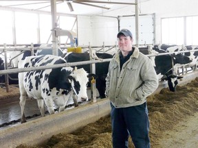 Tyler Kuntz of Ikendale Farms. Cows are milked on Ikendale's 30-stall rotary milking parlour