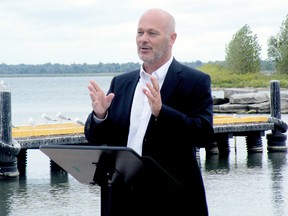 Chatham-Kent Essex MP Dave Van Kesteren announces federal funding for local harbour projects on Tuesday, Sept. 3, 2013. (CONTRIBUTED/ THE CHATHAM DAILY NEWS/ QMI AGENCY)