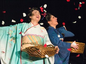 Shuying Li (L) as "Madama Butterfly"  and Armine Kassabian as "Suzuki" in the Opera Lyra production of Madama Butterfly. April 9, 2014. Errol McGihon/Ottawa Sun/QMI Agency
