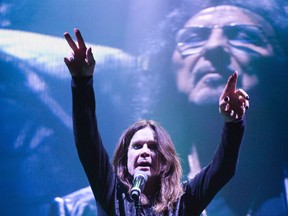 Ozzy Osbourne was at his best fronting drummer Tommy Clufetos and Black Sabbath bandmates Tony Iommi (guitar) and Geezer Butler (bass) Wednesday night at Budweiser Gardens. (DEREK RUTTAN, The London Free Press)