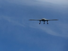 An X-47B pilot-less drone combat aircraft is launched for the first time off an aircraft carrier, the USS George H. W. Bush, in the Atlantic Ocean off the coast of Virginia, May 14, 2013. (REUTERS FILES/Jason Reed)