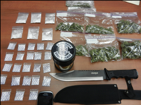 Items seized after a traffic stop in Spruce Grove.  (RCMP Photo)