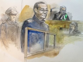 Chuang Li during a brief court appearance on April 10, 2014. (Pam Davies sketch)