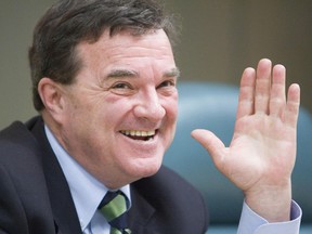 Former finance minister Jim Flaherty is pictured in this March 18, 2008 file photo during a meeting with the Toronto Sun editorial board. (Ernest Doroszuk/QMI Agency)