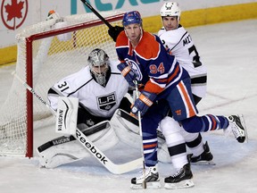 Ryan Smyth, shown here Thursday in the location where he spent the most productive part of his career, is expected to announce his retirement from professional hockey at a press conference Friday. (David Bloom, Edmonton Sun)