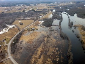Aerial view of Stoco Lake area flooding on Friday, April 11, 2014. - File photo by: Luke Hendry/The Intelligencer