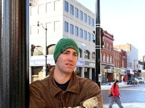 Evan Vankaldenkerken, a man dealing with homelessness and mental health issues, in downtown Kingston on Monday February 3 2014.  . IAN MACALPINE/KINGSTON WHIG-STANDARD/QMI AGENCY