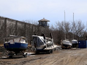 A view of the west wall of Kingston Penitentiary adjacent to the Portsmouth Olympic Harbour where contaminated soil was found.
IAN MACALPINE/KINGSTON WHIG-STANDARD/QMI AGENCY