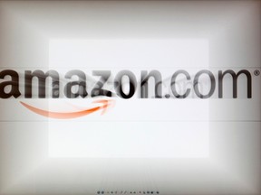 A zoomed image of a computer screen showing the Amazon logo is seen in Vienna in this November 26, 2012, file photo. (REUTERS/Heinz-Peter Bader/Files)