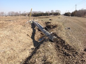 An unidentified Chatham-Kent man died in a single-vehicle crash when his pick-up truck struck a utility pole on Cundle Line near Blenheim and rolled several times into a field Friday evening. 
VICKI GOUGH/Chatham Daily News