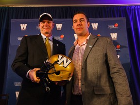 Winnipeg Blue Bombers coach Mike O'Shea and GM Kyle Walters