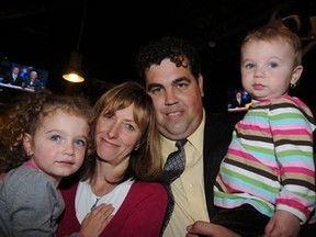 Gino Donato
In this file photo, Fabio Belli with his family, wife Susan, and daughters Emma, then 3, left and Brianna, then 1, at his victory party at MIC Canadian Eatery & Whisky Pub on Falconbridge Road in October 2010. The ward 8 councillor died earlier this year.