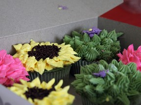 The vaunted ‘sunflower’ cupcakes that caught both the eyes and taste buds of the judges. The visually-stunning creations earned Cathy Chatten first place in the Upper Deck Cupcake Contest adult competition. Jeff Tribe/Tillsonburg News