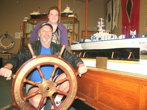 Dave Finley and daughter Teresa spent about 600 hours building this model of the Q105, a Second World War vessel built in Sarnia, which will now be on display at the Sombra Museum. 
(HEATHER BROUWER/QMI AGENCY)