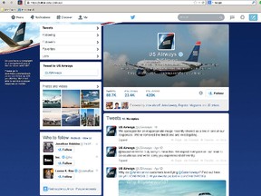 US Airways Twitter page. (SCREENSHOT)