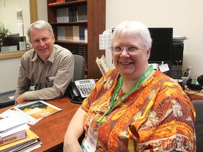 Local poet laureate Eric Folsom, left, and programming and outreach team librarian Anne Hall are promoting a poetry reading night at the downtown library later this month, featuring works all about Kingston.
Michael Lea The Whig-Standard