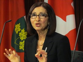 Ontario Information and Privacy Commissioner Ann Cavoukian releases Crossing the Line, the results of her investigation into the sharing of sensitive suicide information with American border officials April 14, 2014. (Antonella Artuso/Toronto Sun)