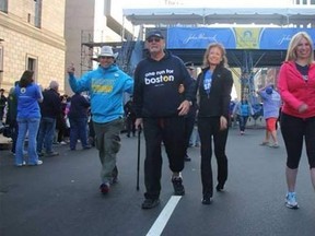 John Odom, second from left, is pictured in a Facebook photo. (John Odom - Boston Marathon Survivor/Facebook photo)
