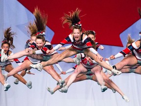 A Kingston Elite cheerleading team competes at the national championships in Niagara Falls on the weekend. (QMI Agency)