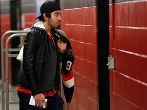 Senators Mika Zibanejad leaves after cleqaning out his locker at the Canadian Tire Centre Monday. Darren Brown/Ottawa Sun/QMI Agency