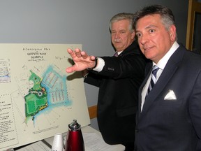 Charles Sousa (right) with Quinte West Mayor John Williams.
