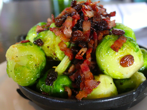 Bacon & raisin roasted brussel sprouts. (SUPPLY)