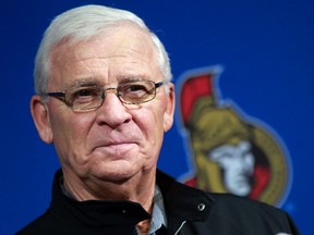 Ottawa Senators general manager Bryan Murray discusses the season with the media at the Canadian Tire Centre Tuesday. Darren Brown/Ottawa Sun