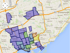 Toronto Hydro outage map as of 10:40 p.m. Tuesday.