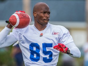 Chad Johnson at a Montreal Alouettes tryout on April 15 (Montreal Alouettes photo)