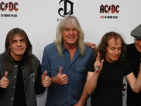 (L-R) Malcolm Young, Cliff Williams, Angus Young and Brian Johnson of AC/DC.
