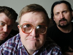 Robb Wells, Mike Smith, and John Paul Tremblay of 'The Trailer Park Boys' in Toronto, promoting their new movie " Don't Legalize It". (Stan Behal/QMI Agency)