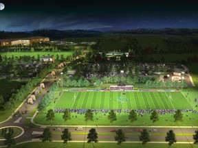 The night rendering of a new artificial turf field proposed for Millennium Park in Orléans. (submitted photo)