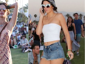 Kendall Jenner and Alessandra Ambrosio at Coachella Music Festival in Indio, California.