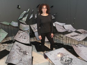 Artist Nichola Feldman-Kiss with some of her work that will be on display at the Agnes Etherington Art Centre. (Michael Lea)