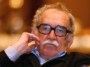 Colombian Nobel Prize laureate Gabriel Garcia Marquez listens to a speech during a journalism seminar in Monterrey in this September 1, 2008 file photo. (REUTERS/Tomas Bravo/Files)