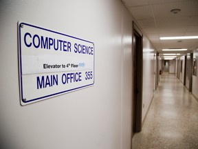 A third floor hallway at Western University's Middlesex College, home of the computer science program in London, Ont. on Wednesday April 16, 2014. 

DEREK RUTTAN/QMI Agency