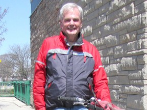 John Sigurjonsson of Chatham hasn't owned a car for five years and uses either his 21-speed bicycle or walks to take care of almost all his trips.