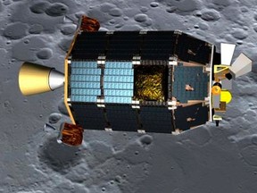NASA's Lunar Atmosphere and Dust Environment Explorer (LADEE) spacecraft is pictured orbiting near the surface of the moon, in this artist's illustration released by NASA on August 15, 2013. REUTERS/Dana Berry/NASA Ames/Handout via Reuters