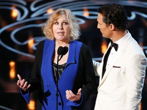 Presenters Matthew McConaughey and Kim Novak present at the 86th Academy Awards in Hollywood, California March 2, 2014.  REUTERS/Lucy Nicholson