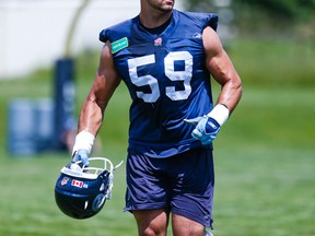 Joe Eppele during a Toronto Argonauts practice at the University of Toronto Erindale Campus in Mississauga, Ont. on Wednesday June 26, 2013.  Ernest Doroszuk/Toronto Sun/QMI Agency.