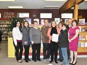 Mayor Maryann Chichak dropped by the Whitecourt Public Library on Tuesday, April 15 to give the library board a $20,000 Community Facility Enhancement grant.
Barry Kerton | Whitecourt Star