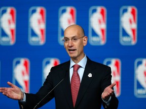 NBA commissioner Adam Silver speaks to the media during the NBA All Star Game commissioner press conference at Smoothie King Center. (Derick E. Hingle/USA TODAY Sports)