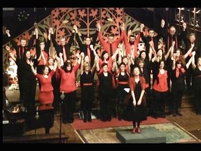 The Voices of Broadway Show Choir, which performs a concert at First-St. Andrew?s United Church on April 26, combines singing with theatrical flair, and aims to become one of London?s most entertaining choral groups. (Submitted photo)