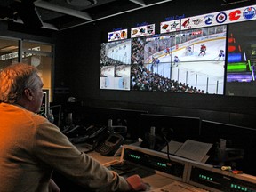 Mike Murphy, NHL senior vice-president of hockey operations in NHL's "Situation Room" on the 10th floor of the​ office tower attached to the Air Canada Centre in downtown Toronto. (John Kryk/QMI Agency)