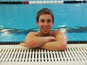 Vincent Cappa, 17, spends several hours each week practicing at the London Aquatic Centre. (BRENT BOLES, The London Free Press)